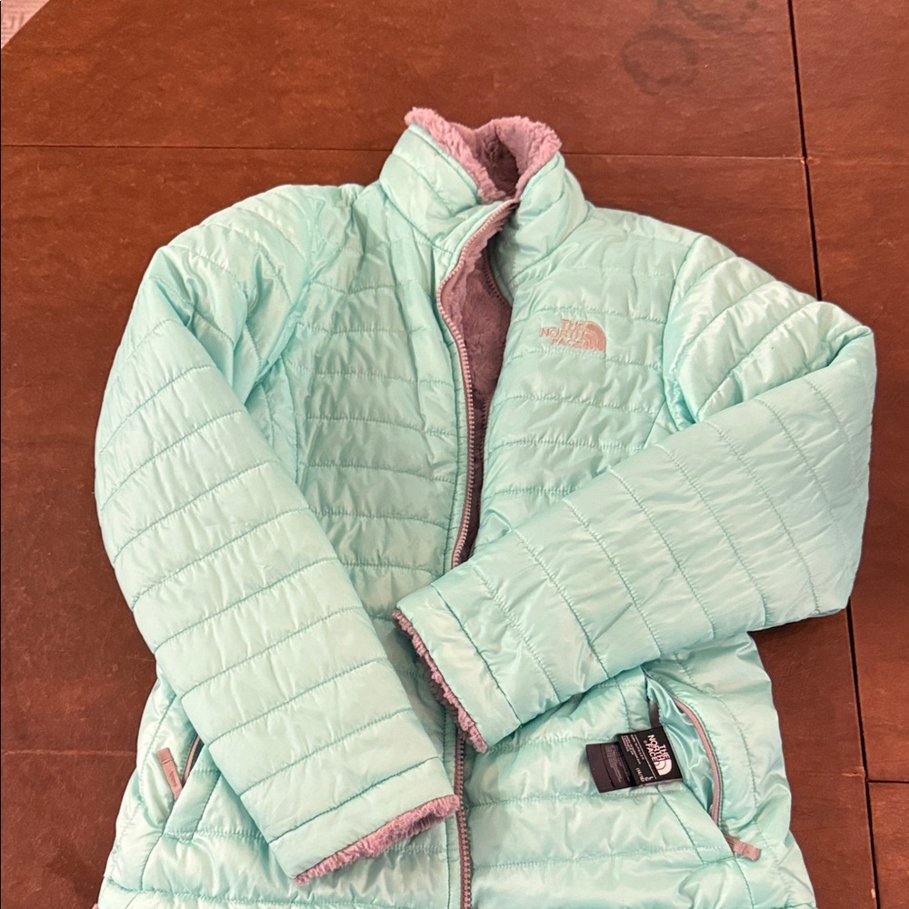 The North Face Kids Reversible Mint/Gray Jacket